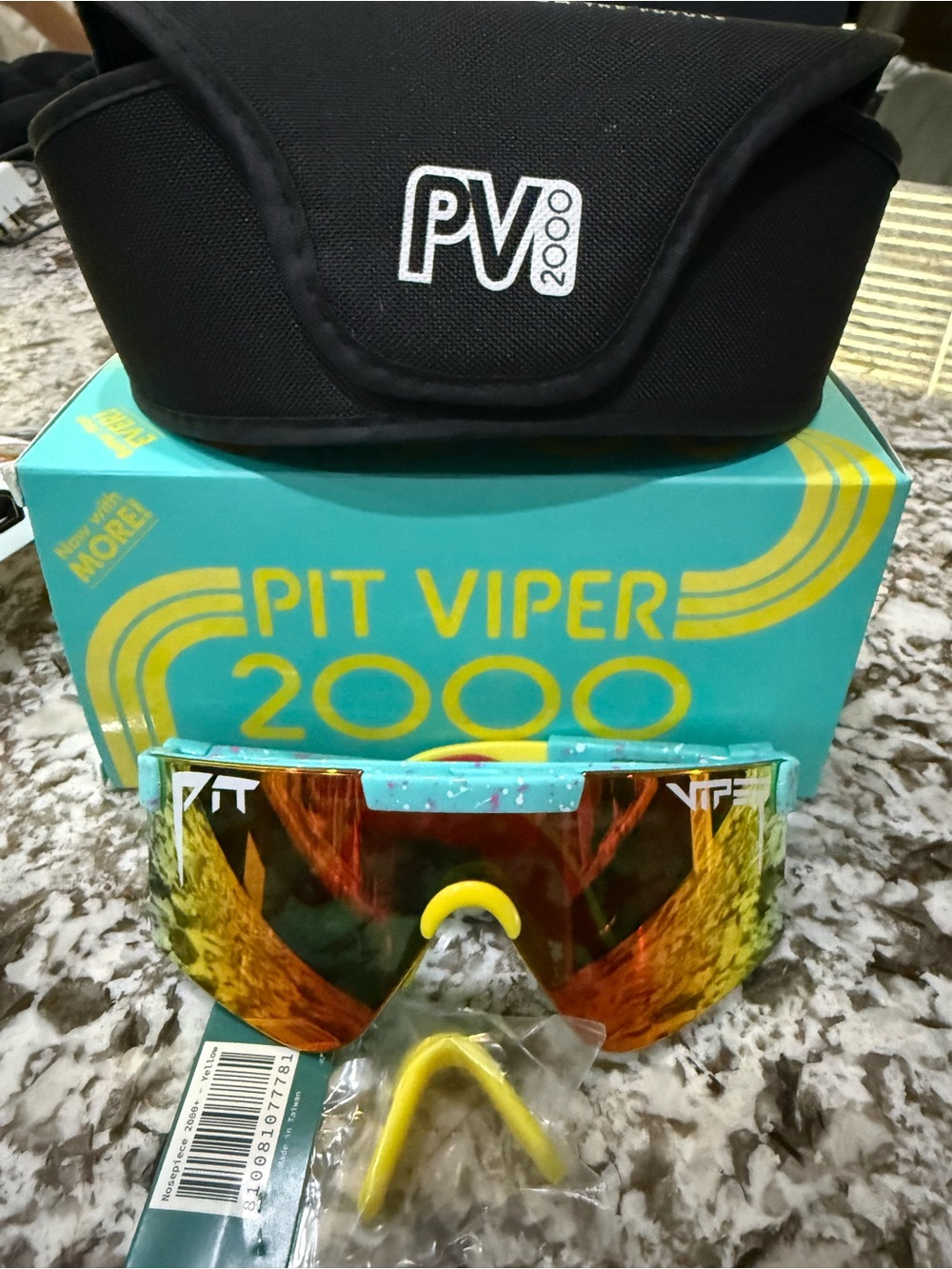 Pit Viper Sunglasses - Teal Frame with Orange/Yellow Mirror Lens
